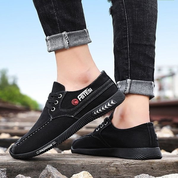 Мъжки ежедневни мокасини с връзки и надпис 