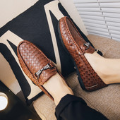 Eleganti vīriešu eko-ādas mokasīni ar sprādzi