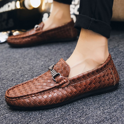 Eleganti vīriešu eko-ādas mokasīni ar sprādzi