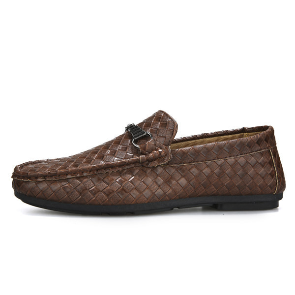 Eleganti vīriešu eko-ādas mokasīni ar sprādzi