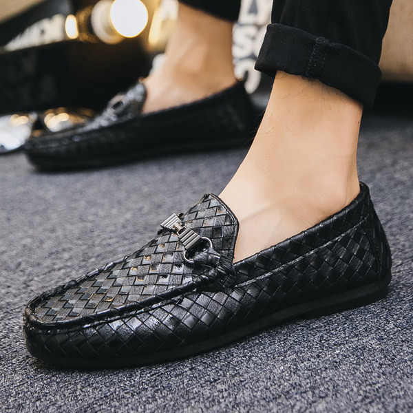 Eleganti vīriešu eko-ādas mokasīni ar sprādzi