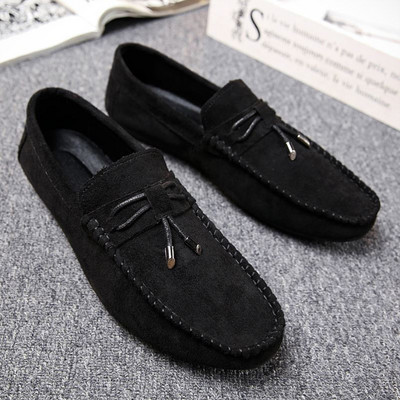 Jauns vīriešu mokasīnu modelis ar metāla sprādzi - eko zamšādas