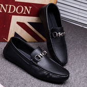 Jauns vīriešu ādas mokasīnu modelis ar metāla elementu - vairākas krāsas