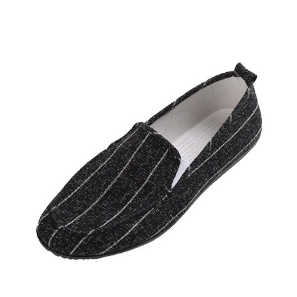 Μοκασίνια ριγέ ανδρικά με επίπεδη σόλα