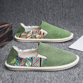 Vīriešu tekstila espadrilas ar rakstainu rakstu