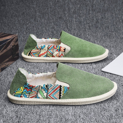 Vīriešu tekstila espadrilas ar rakstainu rakstu