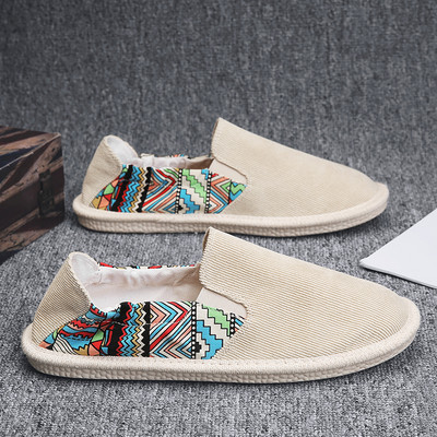 Vīriešu tekstila espadrilas ar rakstainu rakstu