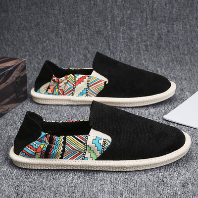 Vīriešu tekstila espadrilas ar rakstainu rakstu