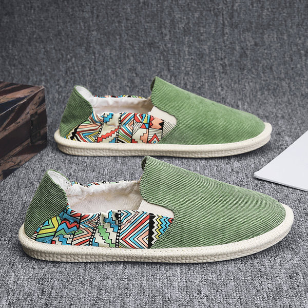 Vīriešu tekstila espadrilas ar rakstainu rakstu