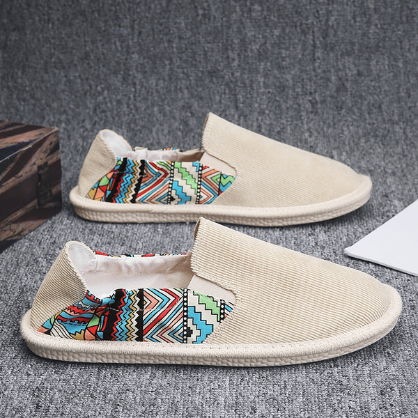 Vīriešu tekstila espadrilas ar rakstainu rakstu