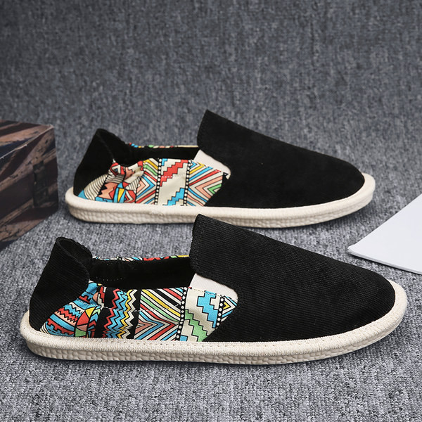 Vīriešu tekstila espadrilas ar rakstainu rakstu