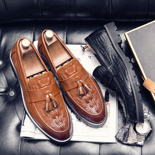 Νέο μοντέλο ανδρικά έκο δερμάτινα μοκασίνια με φούντα - διάφορα χρώματα