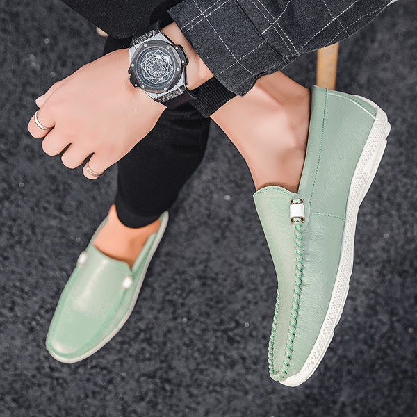 Ikdienas vīriešu mokasīni no mākslīgās ādas ar plakanu zoli