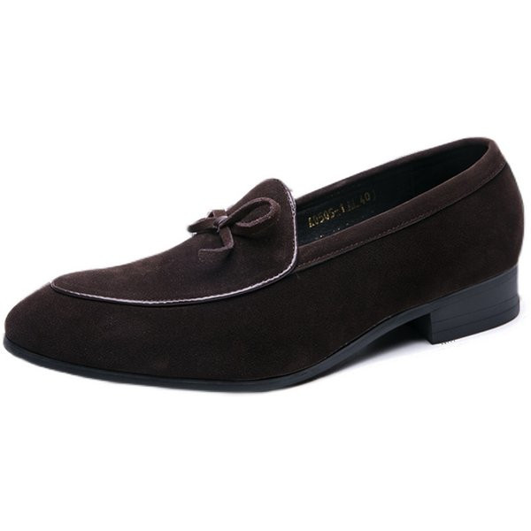 Ανδρικά μοκασίνια μοντέρνα από οικολογικό σουέτ σε καφέ και μαύρο χρώμα