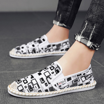 Vasaras espadrilas no auduma ar krāsainu rakstu