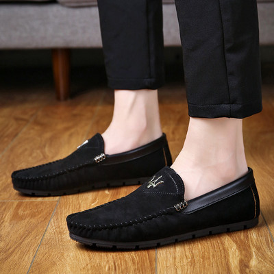 Casual μοκασίνια από οικολογικό σουέτ με μεταλλικό στοιχείο για άντρες