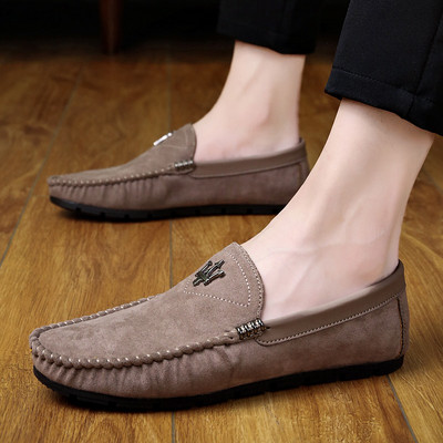Casual μοκασίνια από οικολογικό σουέτ με μεταλλικό στοιχείο για άντρες