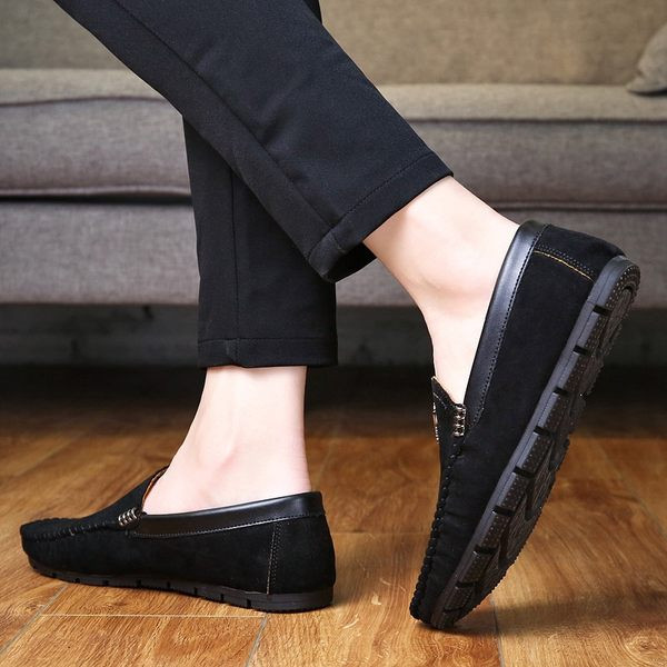 Casual μοκασίνια από οικολογικό σουέτ με μεταλλικό στοιχείο για άντρες