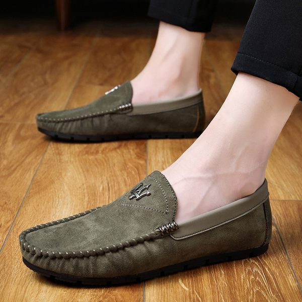 Casual μοκασίνια από οικολογικό σουέτ με μεταλλικό στοιχείο για άντρες