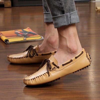 Νέο μοντέλο ανδρικά μοκασίνια με δαντέλα - faux δέρμα