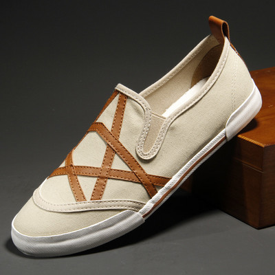 Ανδρικά υφαντικά μοκασίνια με δερμάτινα λουριά