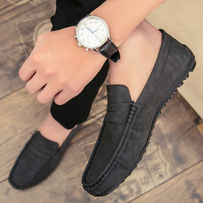 Модерни мъжки мокасини от еко кожа с равна подметка