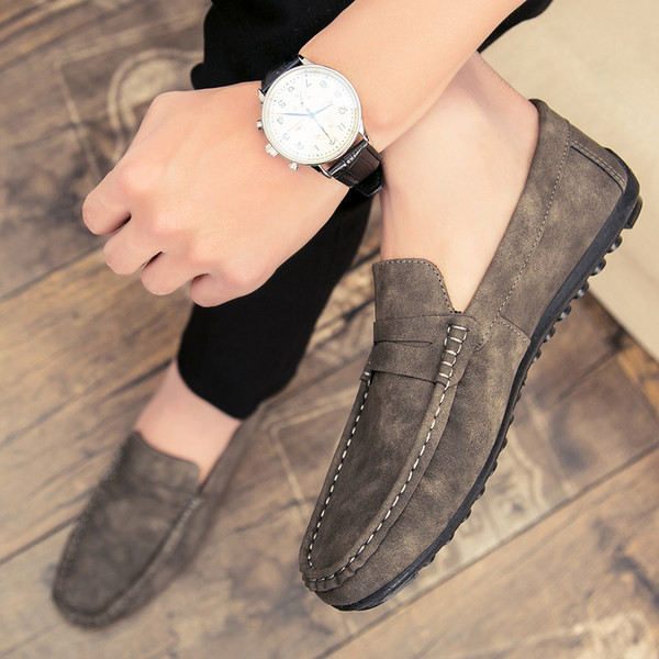 Модерни мъжки мокасини от еко кожа с равна подметка