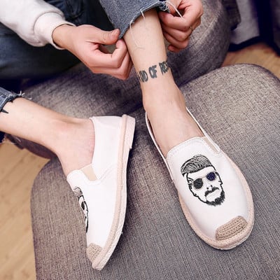 Jauna modeļa vasaras espadrilles ar izšuvumu vīriešiem