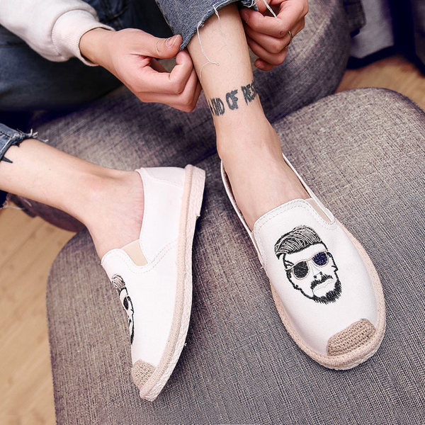 Jauna modeļa vasaras espadrilles ar izšuvumu vīriešiem