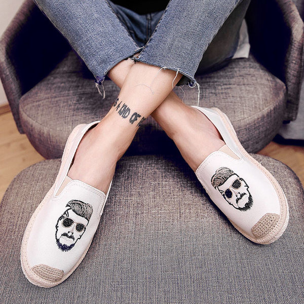 Jauna modeļa vasaras espadrilles ar izšuvumu vīriešiem