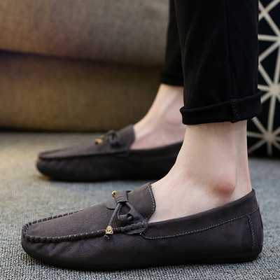 Ikdienas vīriešu mokasīni no eko zamšādas - divi modeļi