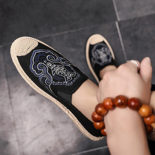 Vasaras tekstila espadrilas ar izšuvumiem