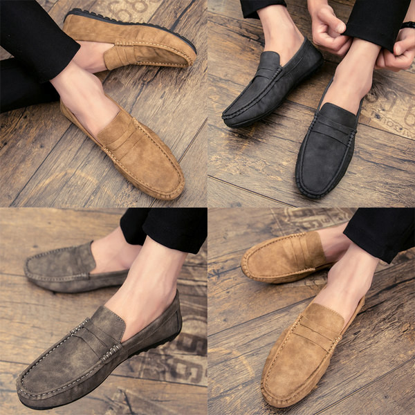 Ikdienas vīriešu mokasīni ar plakanu zoli - trīs krāsās