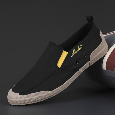 Περιστασιακά υφασμάτινα μοκασίνια με επιγραφή για άντρες