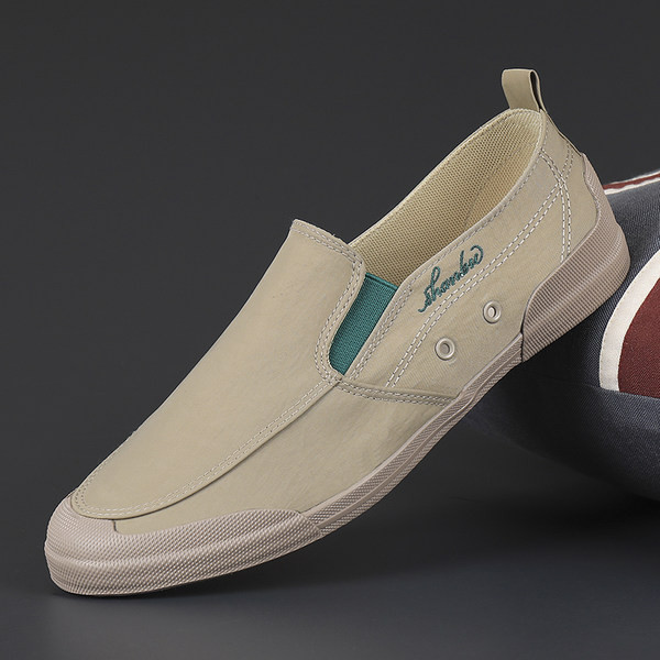 Περιστασιακά υφασμάτινα μοκασίνια με επιγραφή για άντρες