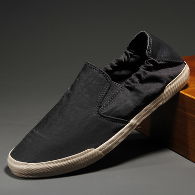 Vīriešu apaļi mokasīni ar plakanu auduma zoli