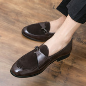 Модерни мъжки мокасини от еко кожа и велур