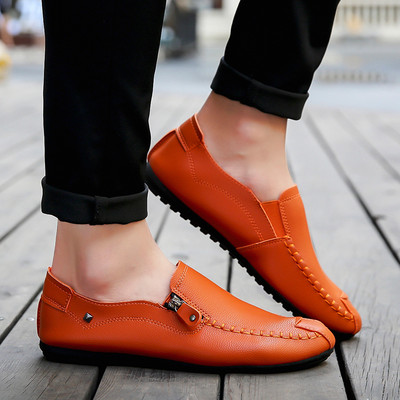 Jauna modeļa ērti vīriešu mokasīni no eko ādas ar dekoratīviem rāvējslēdzējiem