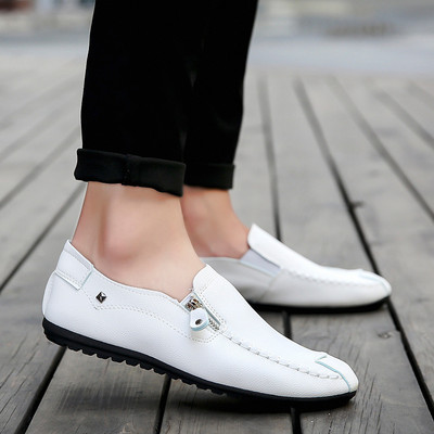 Jauna modeļa ērti vīriešu mokasīni no eko ādas ar dekoratīviem rāvējslēdzējiem