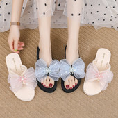 Sieviešu čības ar tilla un pērļu lenti