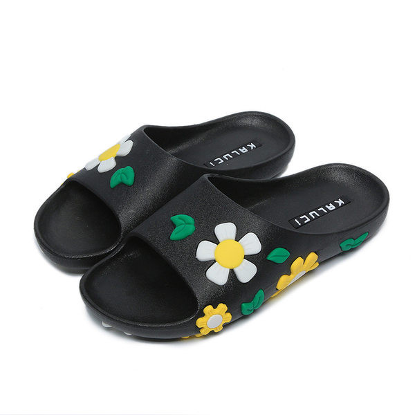 Pludmalei piemērotas sieviešu gumijas čības ar ziediem