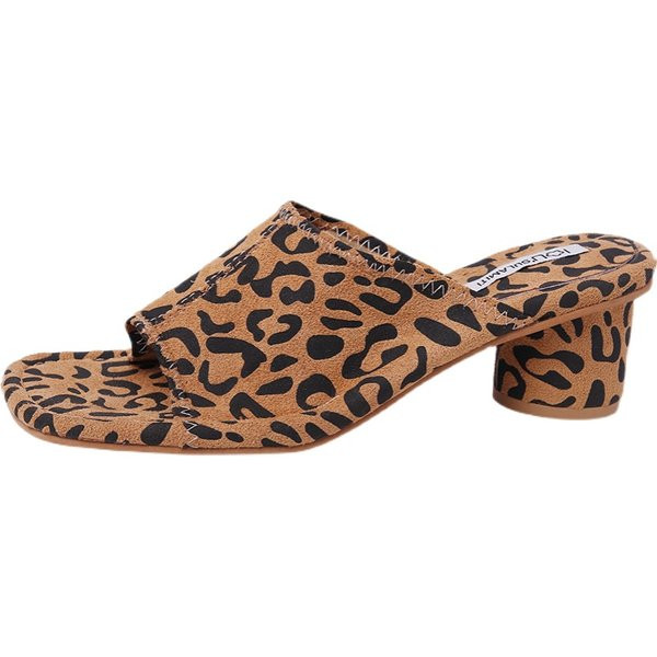 Sieviešu kvadrātveida čības no eko ādas ar augstu apaļu papēdi 6 cm