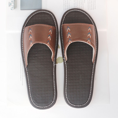 Papuci casual dama din piele ecologica cu broderie