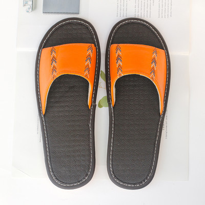 Papuci casual dama din piele ecologica cu broderie