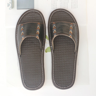 Papuci casual dama din piele ecologica cu broderie