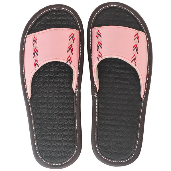 Papuci casual dama din piele ecologica cu broderie