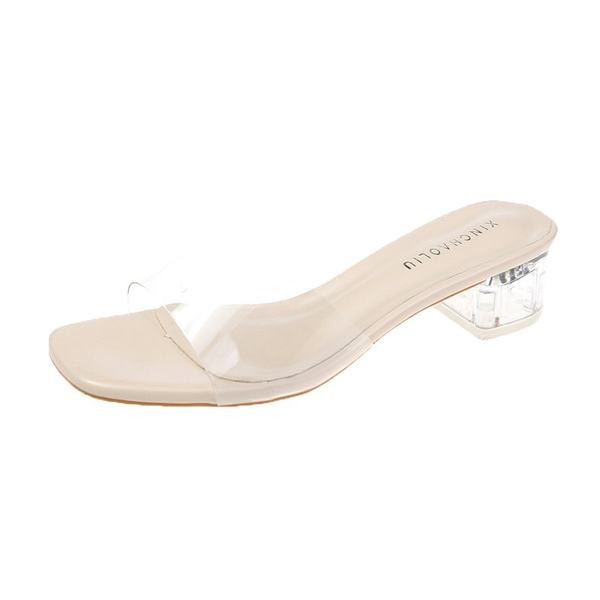 Stilīgs sieviešu papēžu čības tīrs modelis