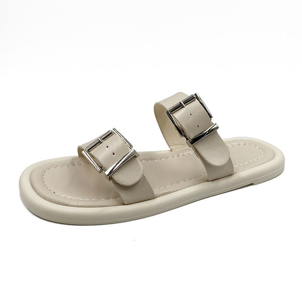 Sieviešu ikdienas čības ar plakanu zoli un sprādzi