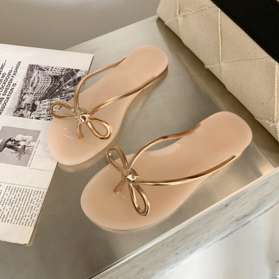 Ženske ležerne papuče između prstiju s trakom