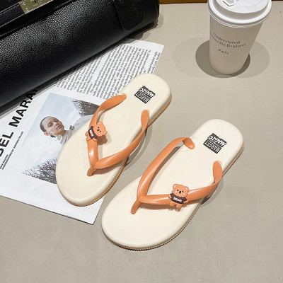 Ženske japanke za plažu između prstiju s 3D ukrasom medvjedića